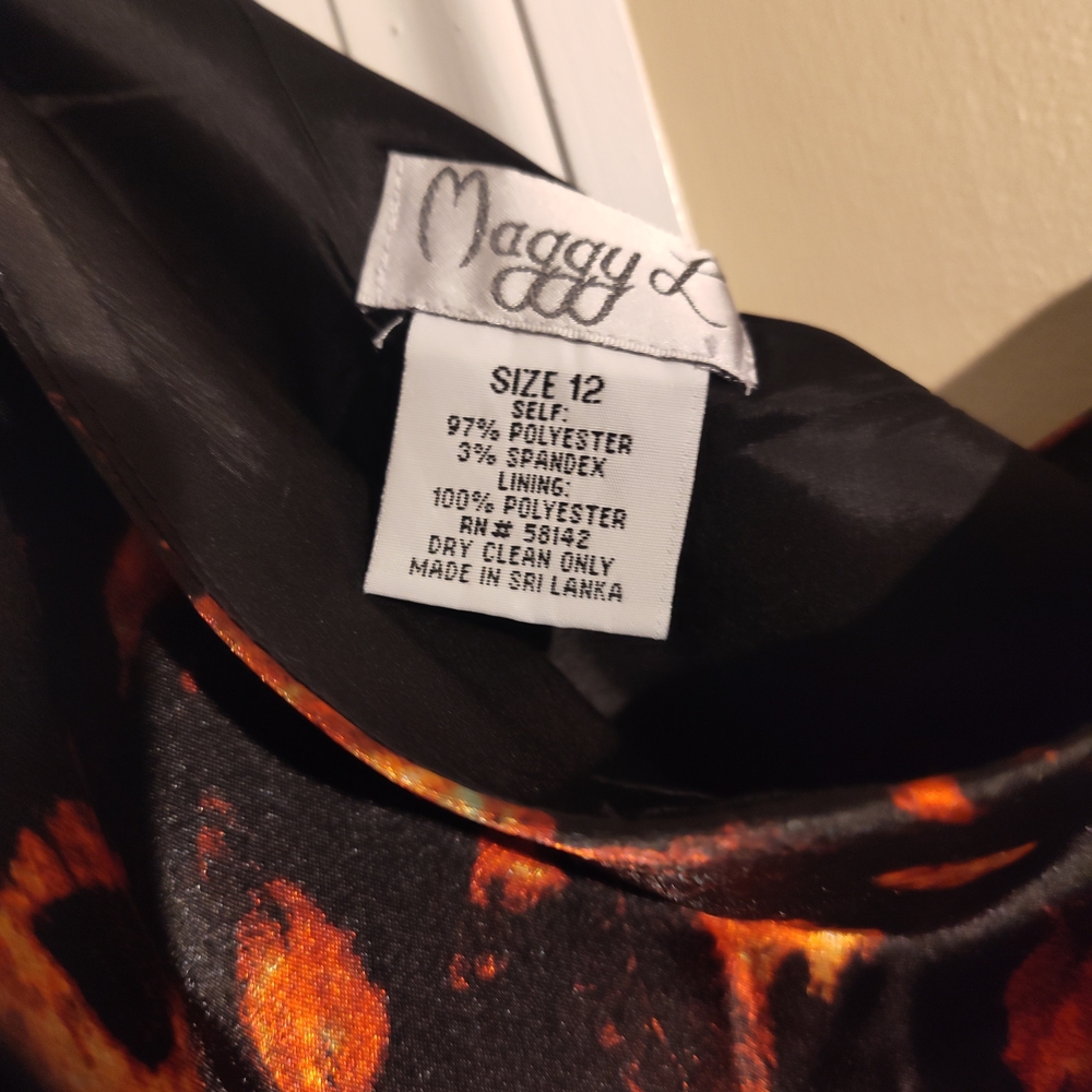 Maggy L Black and Orange Dress